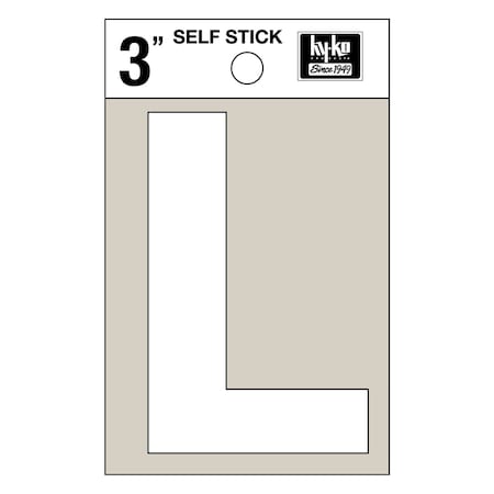 Hy-Ko 3In White Vinyl Letter L, 10PK A30522
